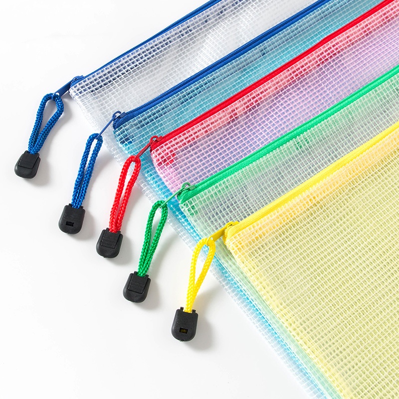 Plastic Mesh Bag/Document Bag with Zip 2
