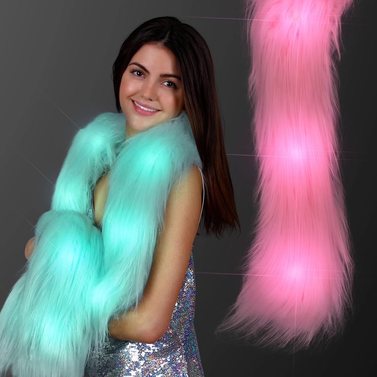 Glam Light Up Faux Fur Boa 3