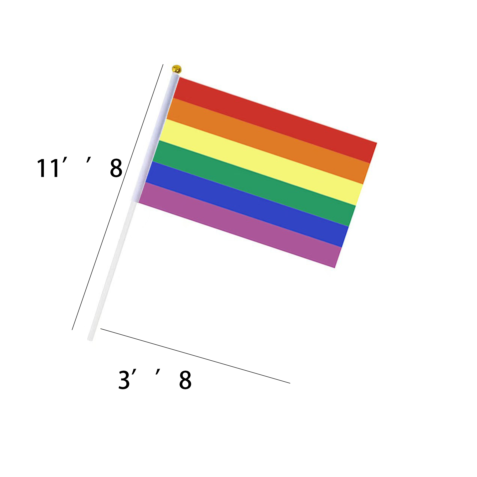 Polyester Hand-Waving Rainbow Flag 3