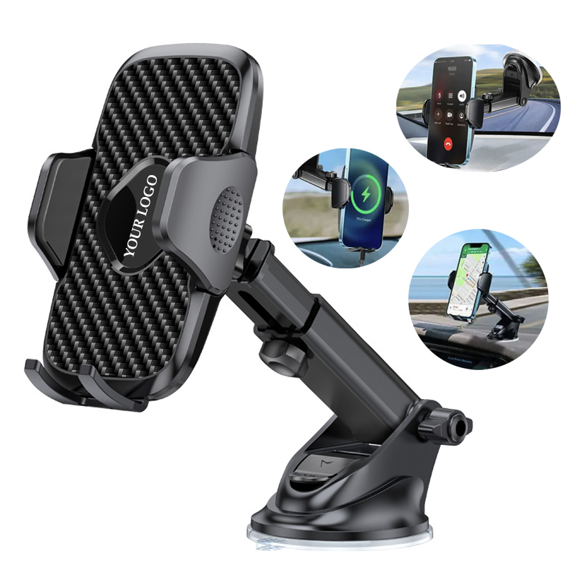 Handsfree Windshield Dash Strong Suction Cup Carbon Fiber Phone Holder Car Mount for Phone 2