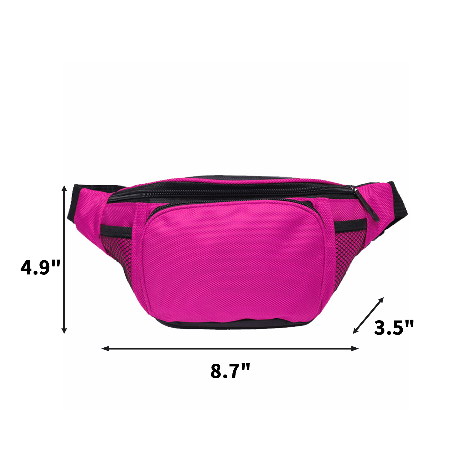 Water Resistant Oxford Waist Fanny Pack 8.7" x 4.9" x 3.5" 6