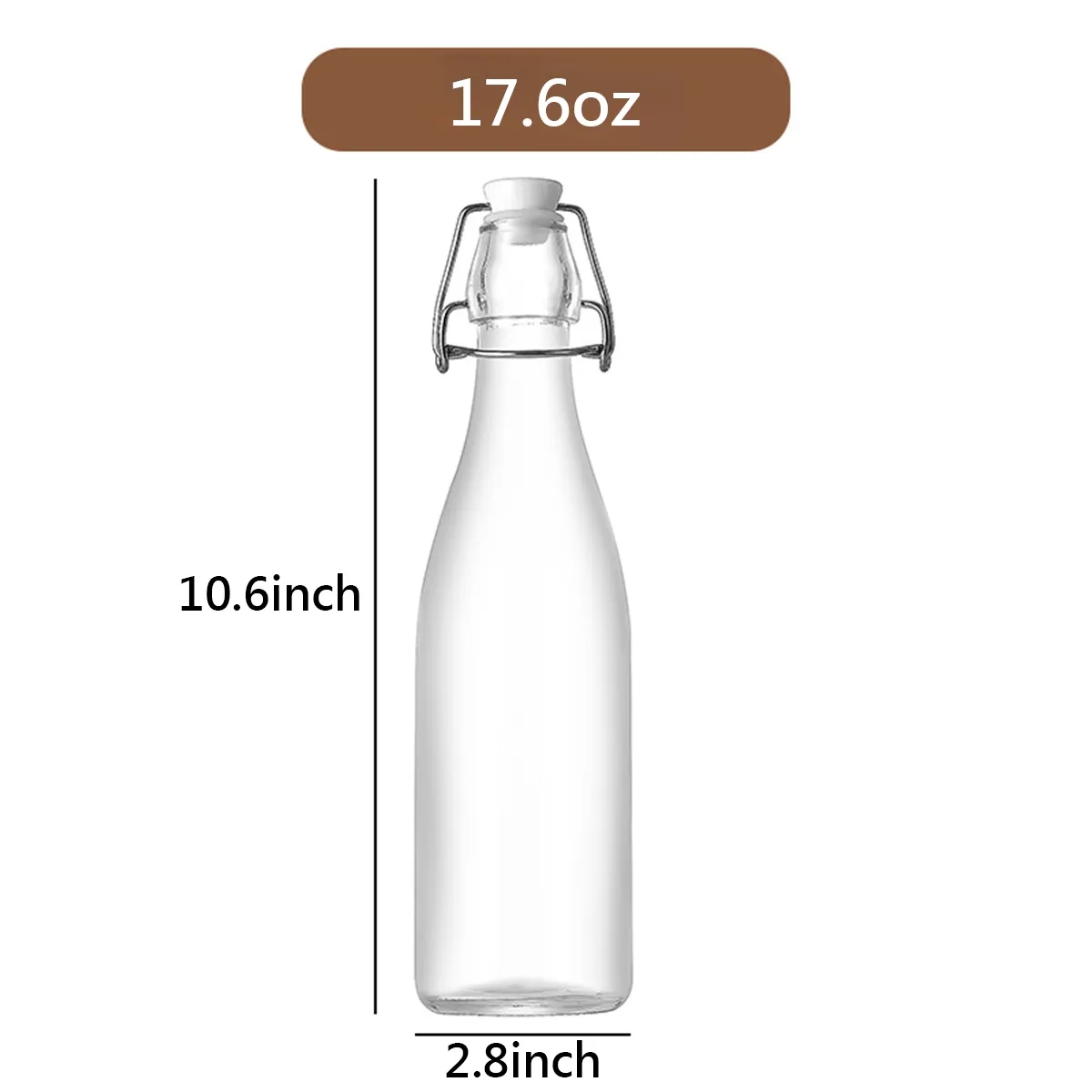 17OZ. Transparent Glass Beverage Beer Wine Fruit Bottle 5