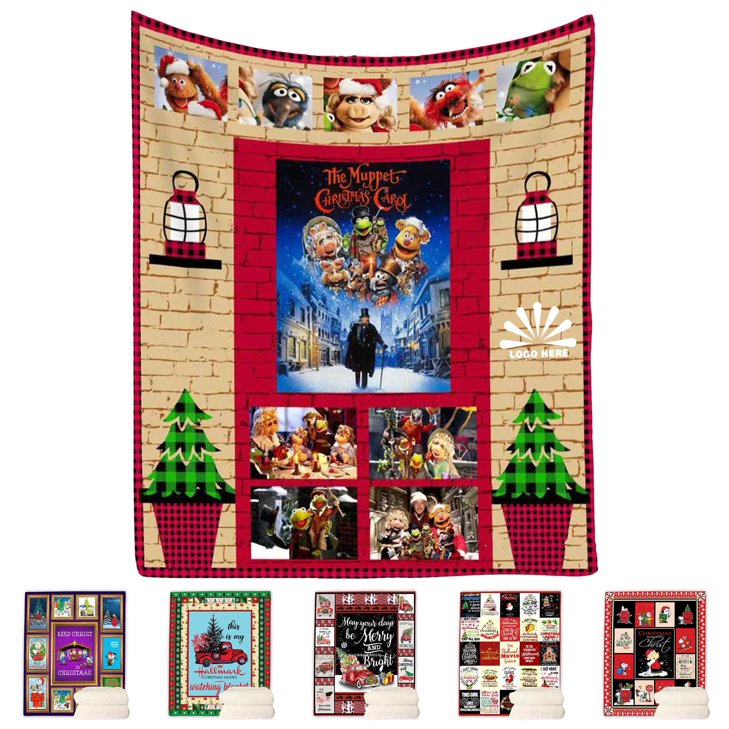 Customizable Holiday Printed Blankets 2