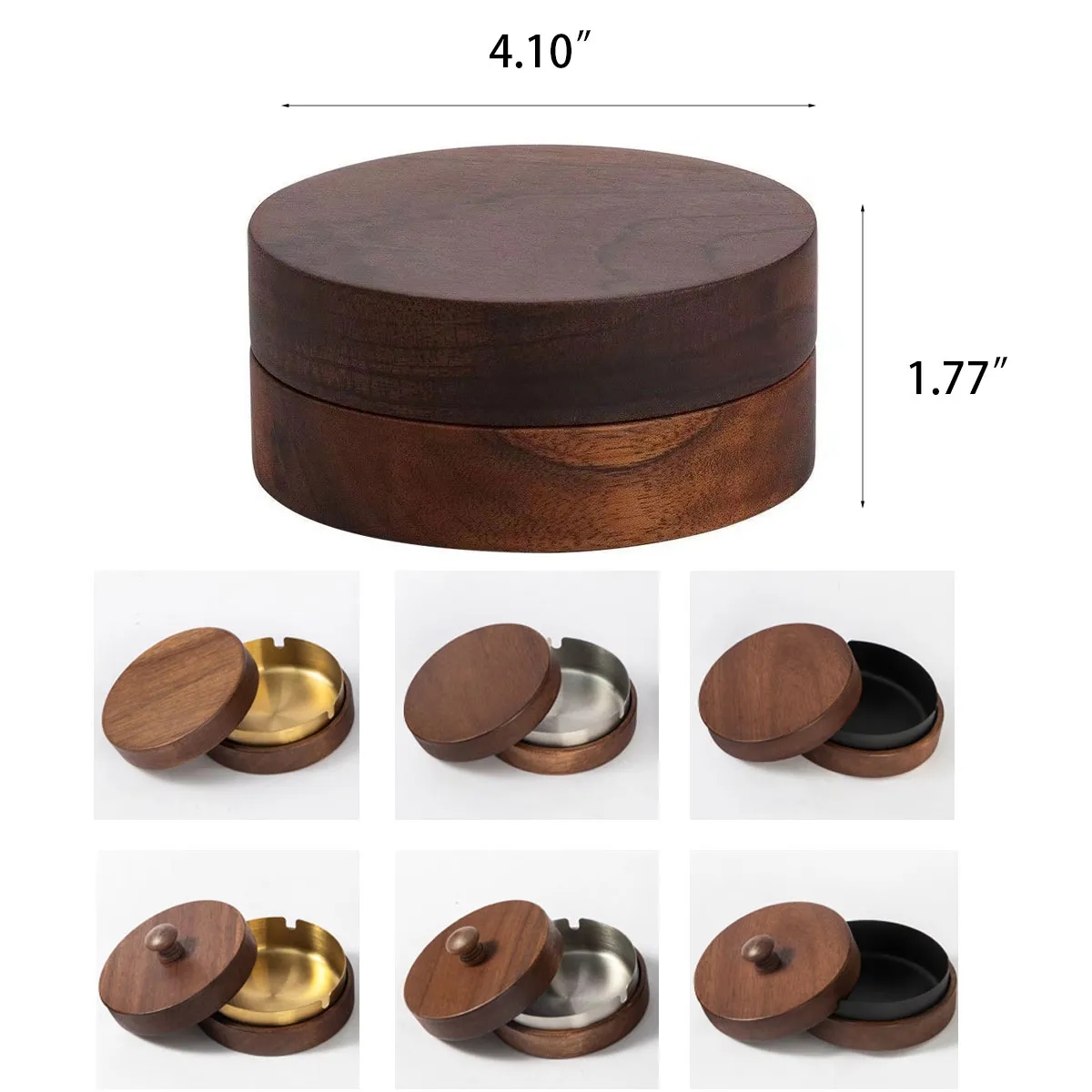 Wooden Portable Windproof Decorative Ashtrays for Cigarettes 4