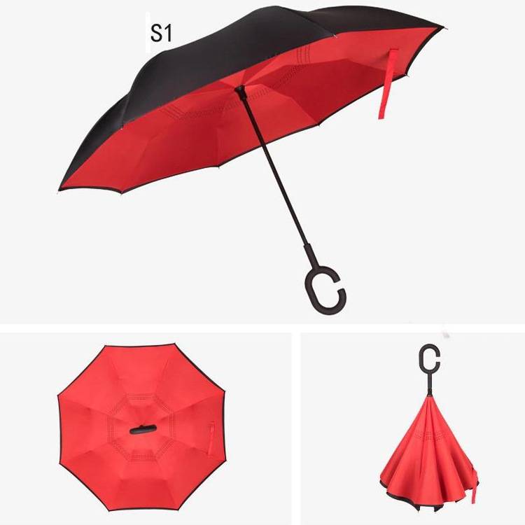 Reversible Inverted Umbrella With C-Shape Handle 9