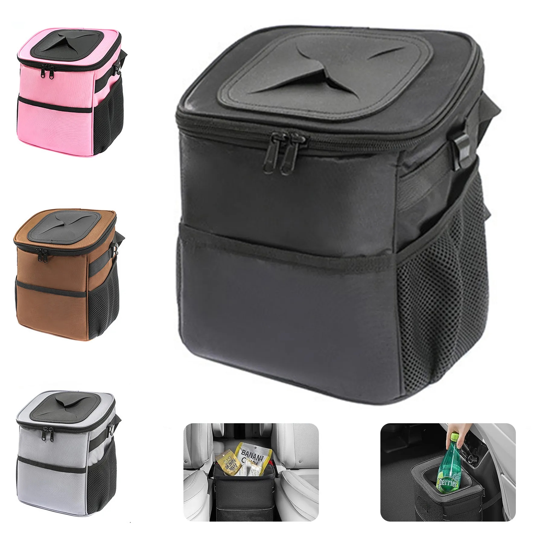 Car Trash Can with Lid 3