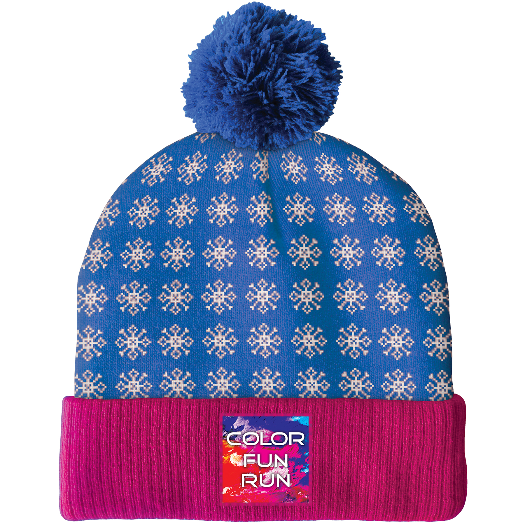 Knit Beanie with Pom and Ribbed Cuff (Printed Logo) 8