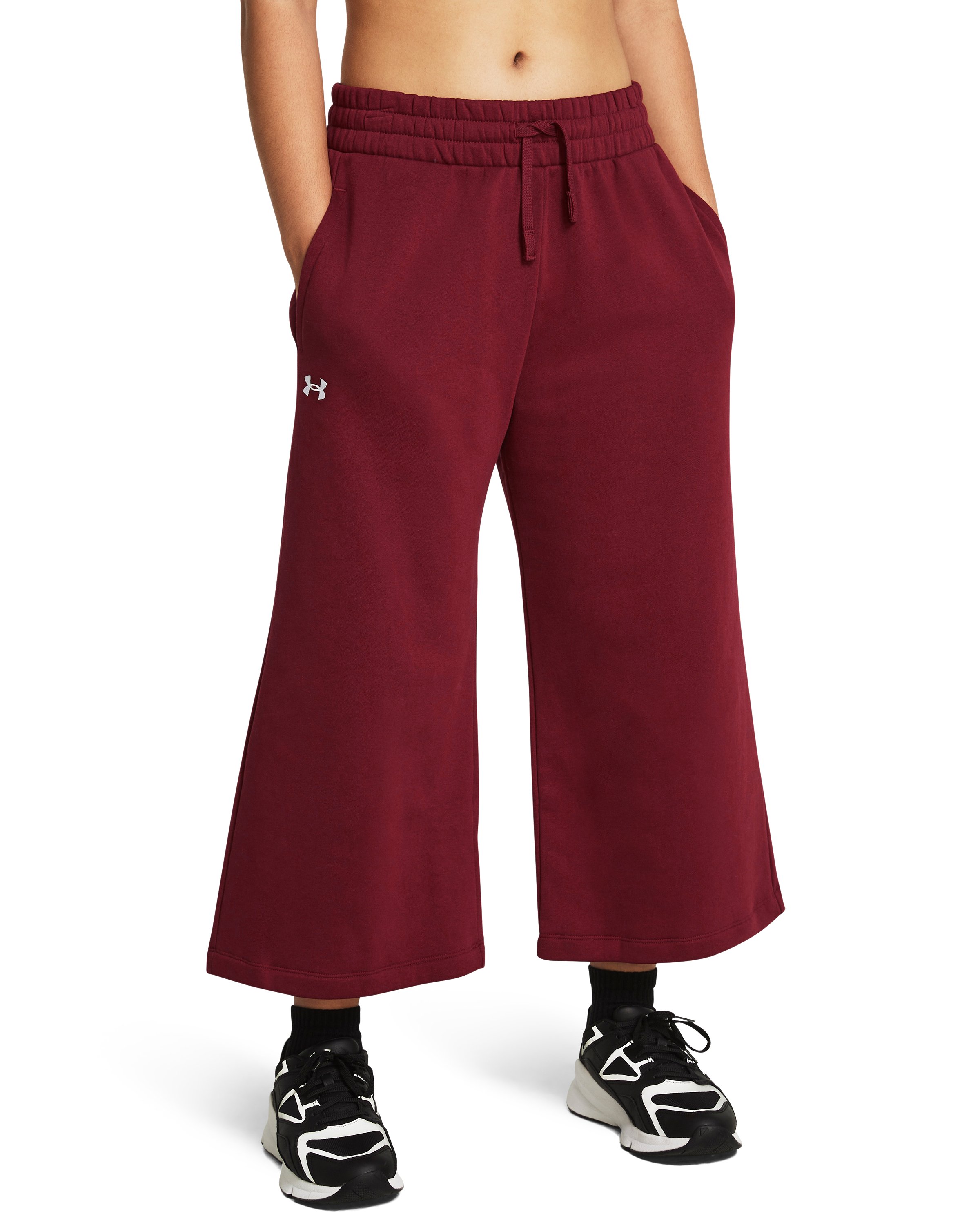 UA Rival Fleece Women's Wide Leg Crop Pants 7