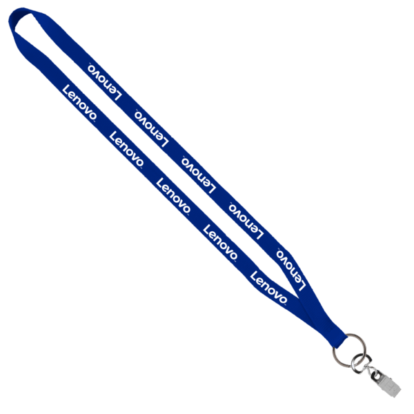 1/2" Polyester Lanyard with Sewn Metal Bulldog Clip 1