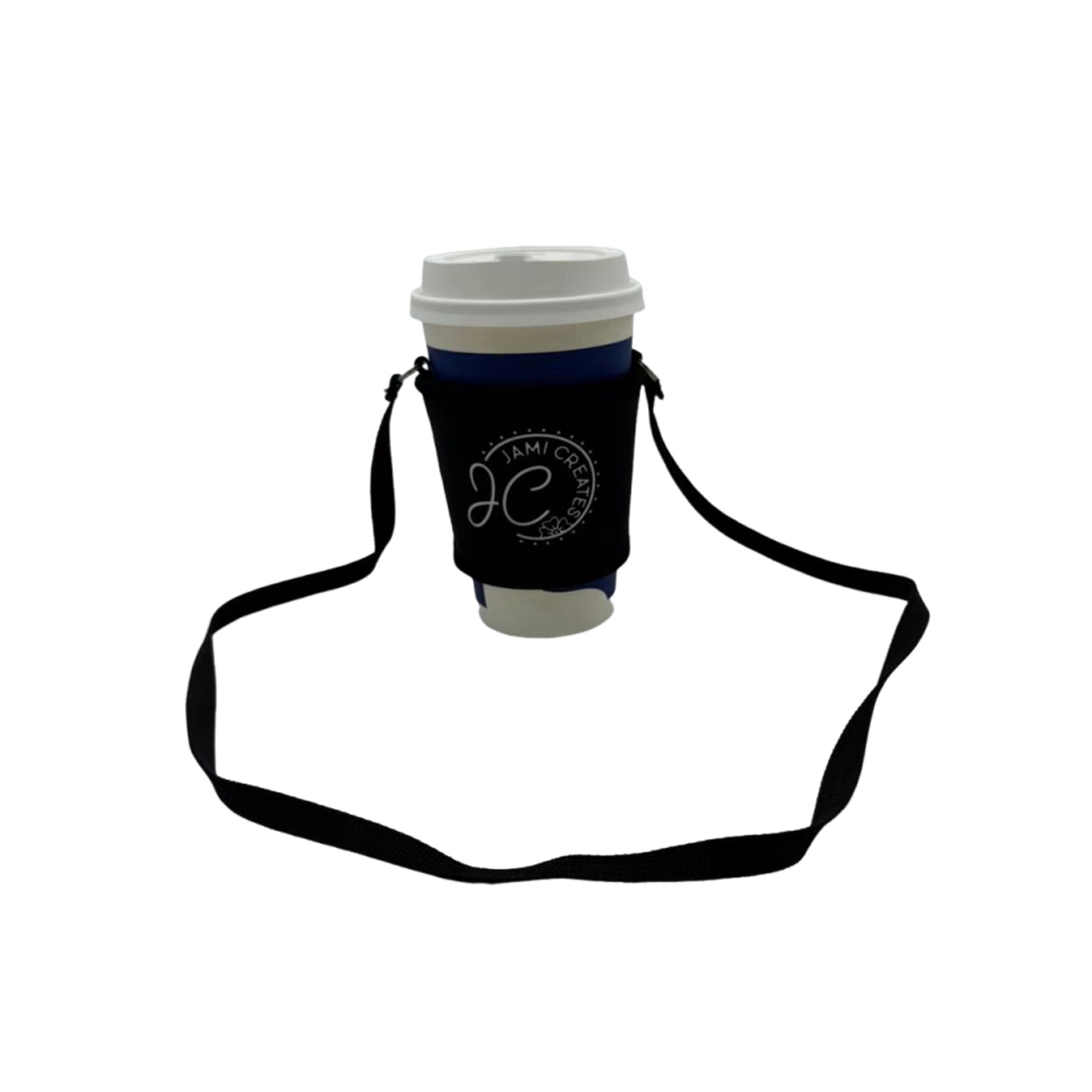 Coffee Cup Holder Sleeve with Lanyard, 16 oz., custom koozie with logo imprint 4