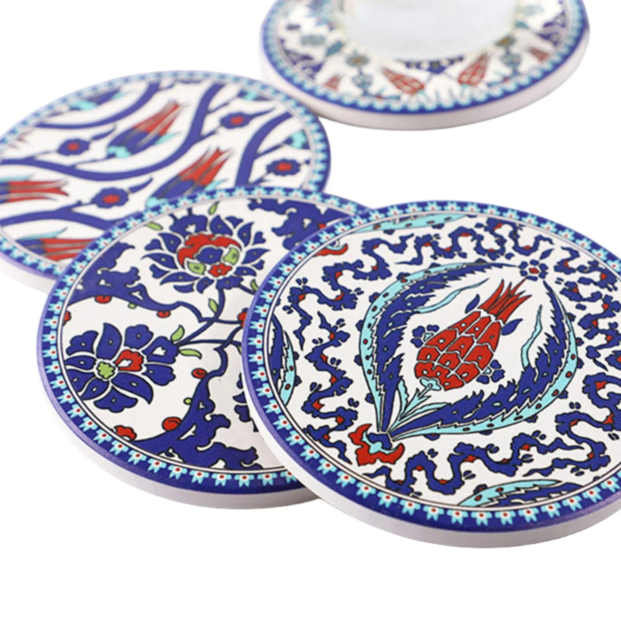 Absorbent Round Stone Ceramic Coasters Create Stylish Table 7