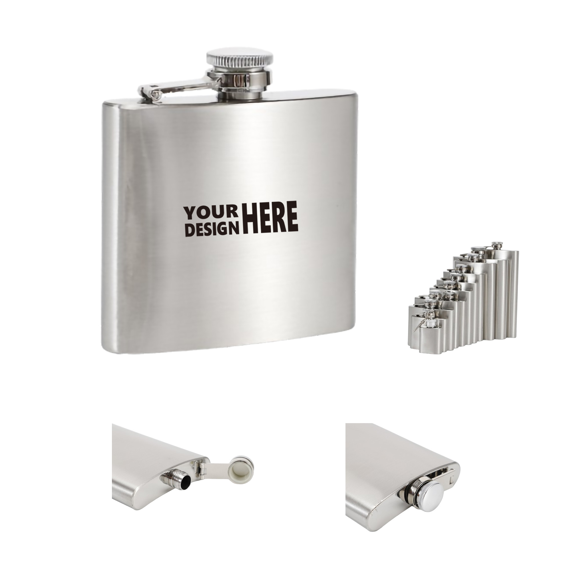 6oz Pocket Whiskey Stainless Steel Hip Liquor Flask 2