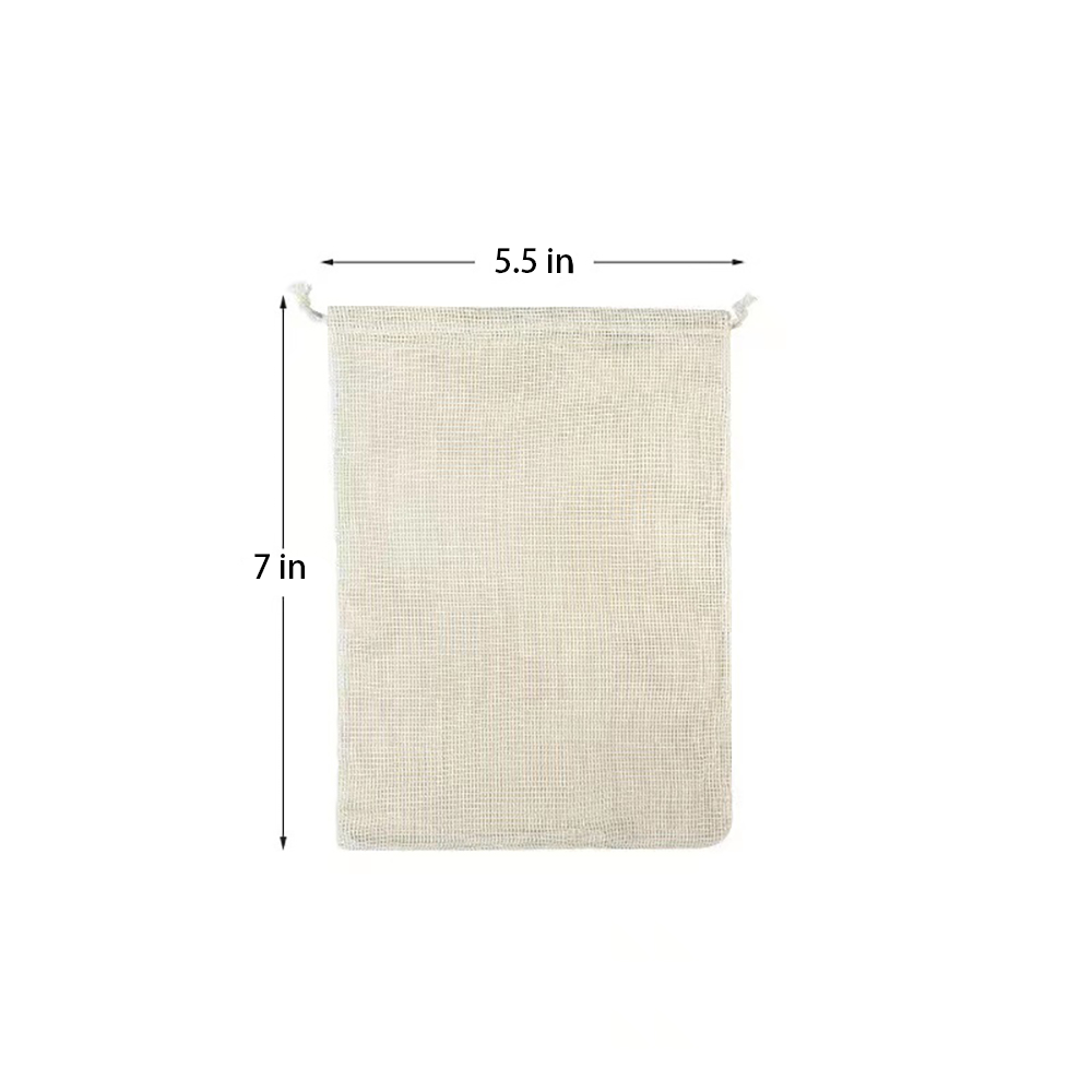 Storage Cotton Mesh Drawstring Bag 3