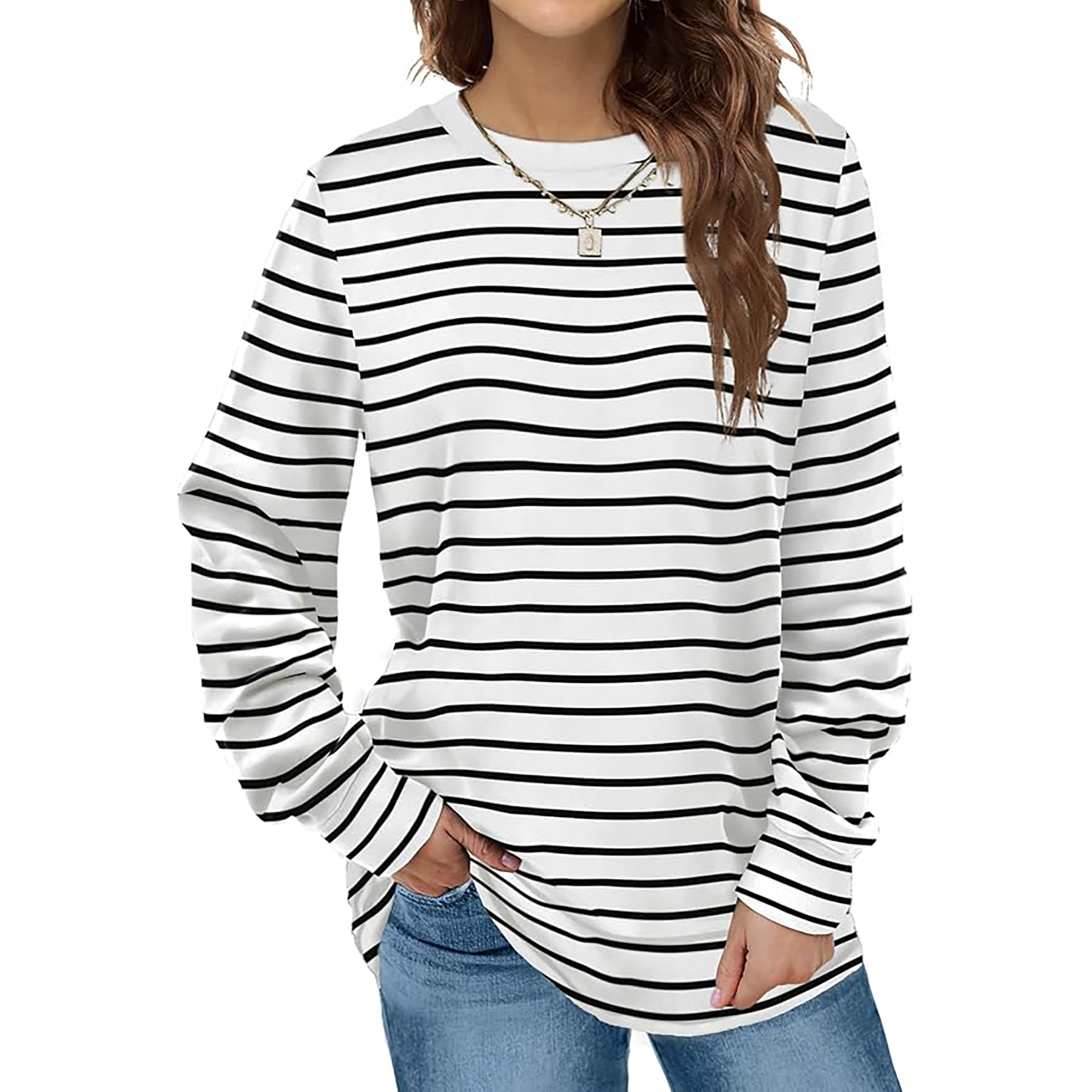Women's Round Neck Long Sleeve Shirt 28