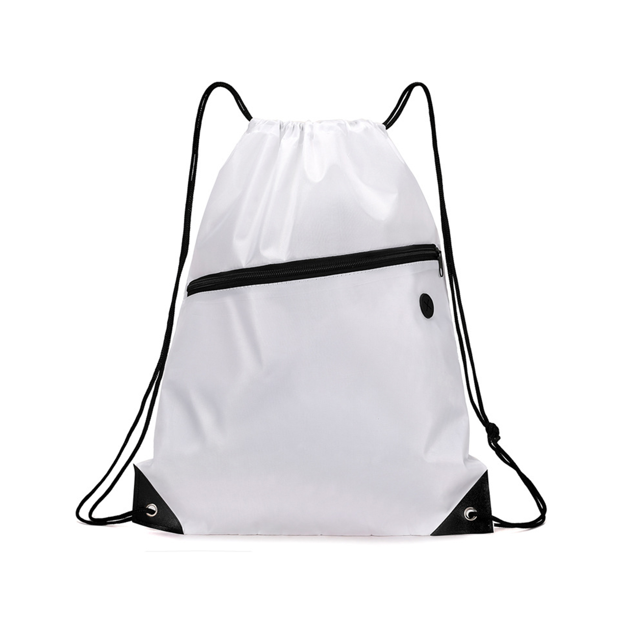 Polyester Drawstring Backpack With Zipper Pocket 3