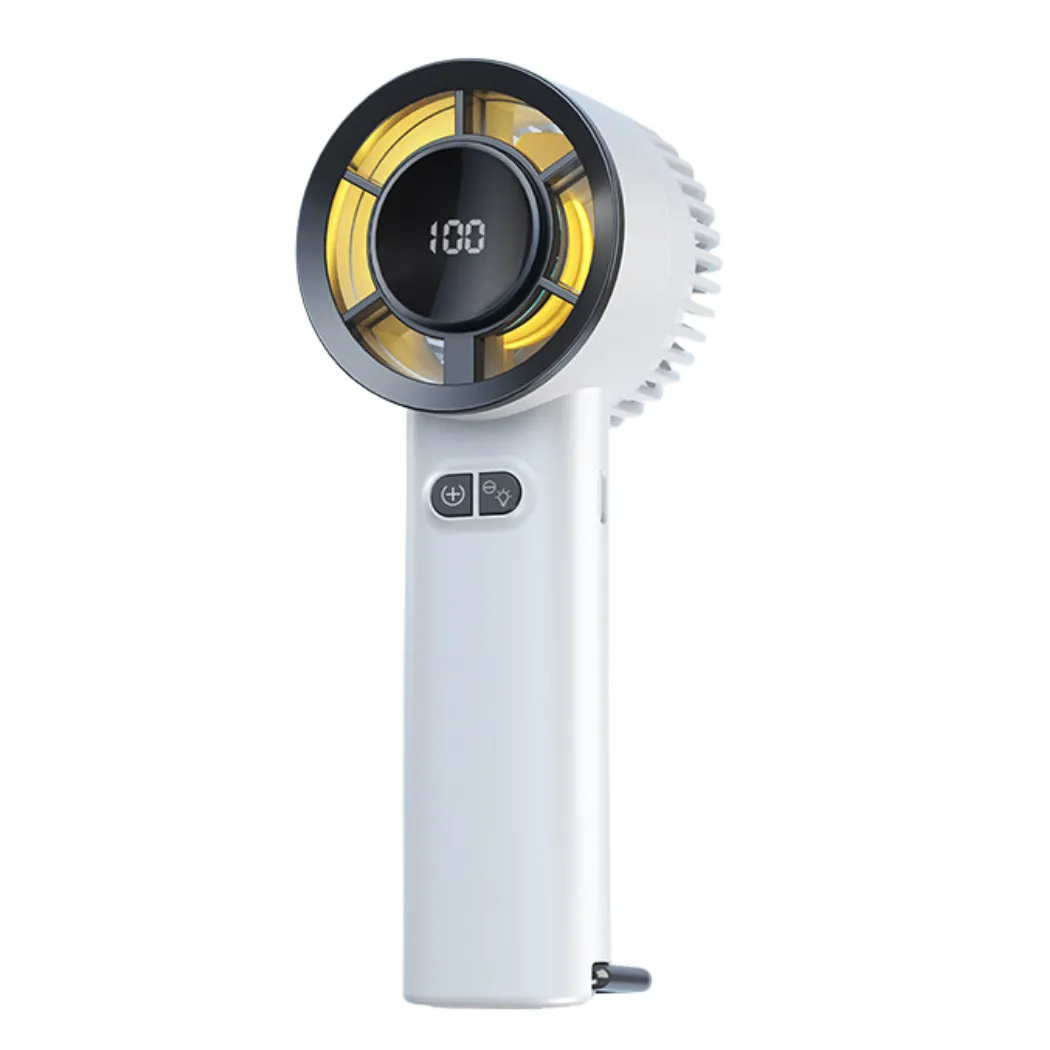 100-Speed Handheld Fan with Digital Display and Light 2