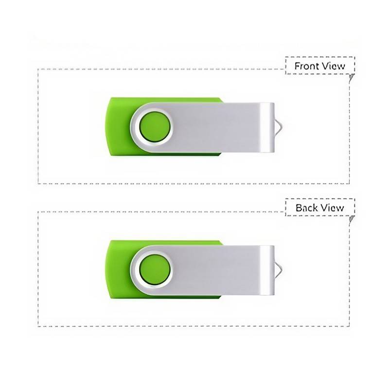 Plastic USB Flash Drive W/ Metal Swivel Cover (1GB) 18