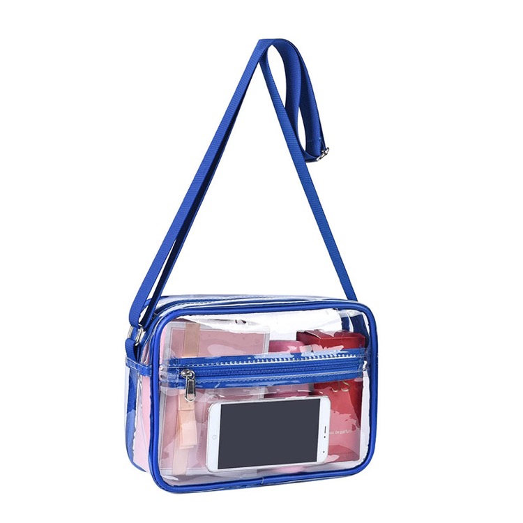 Clear PVC Crossbody Messenger Shoulder Bag w/Adjustable Strap 3