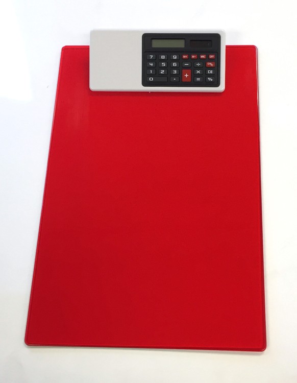 Letter Size Clipboard w/Dual Power Calculator Clip 28