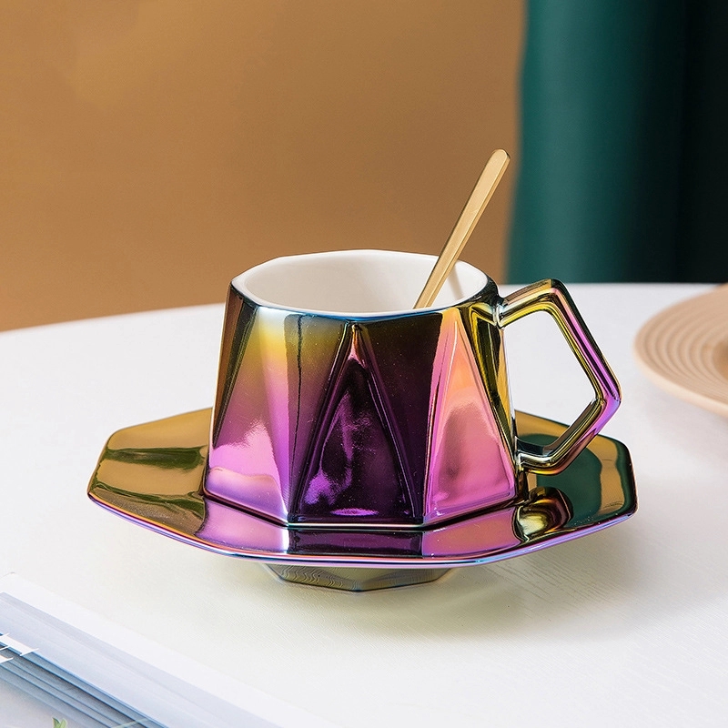 Custom 8 oz Ceramic Coffee Mug Saucer Set 5