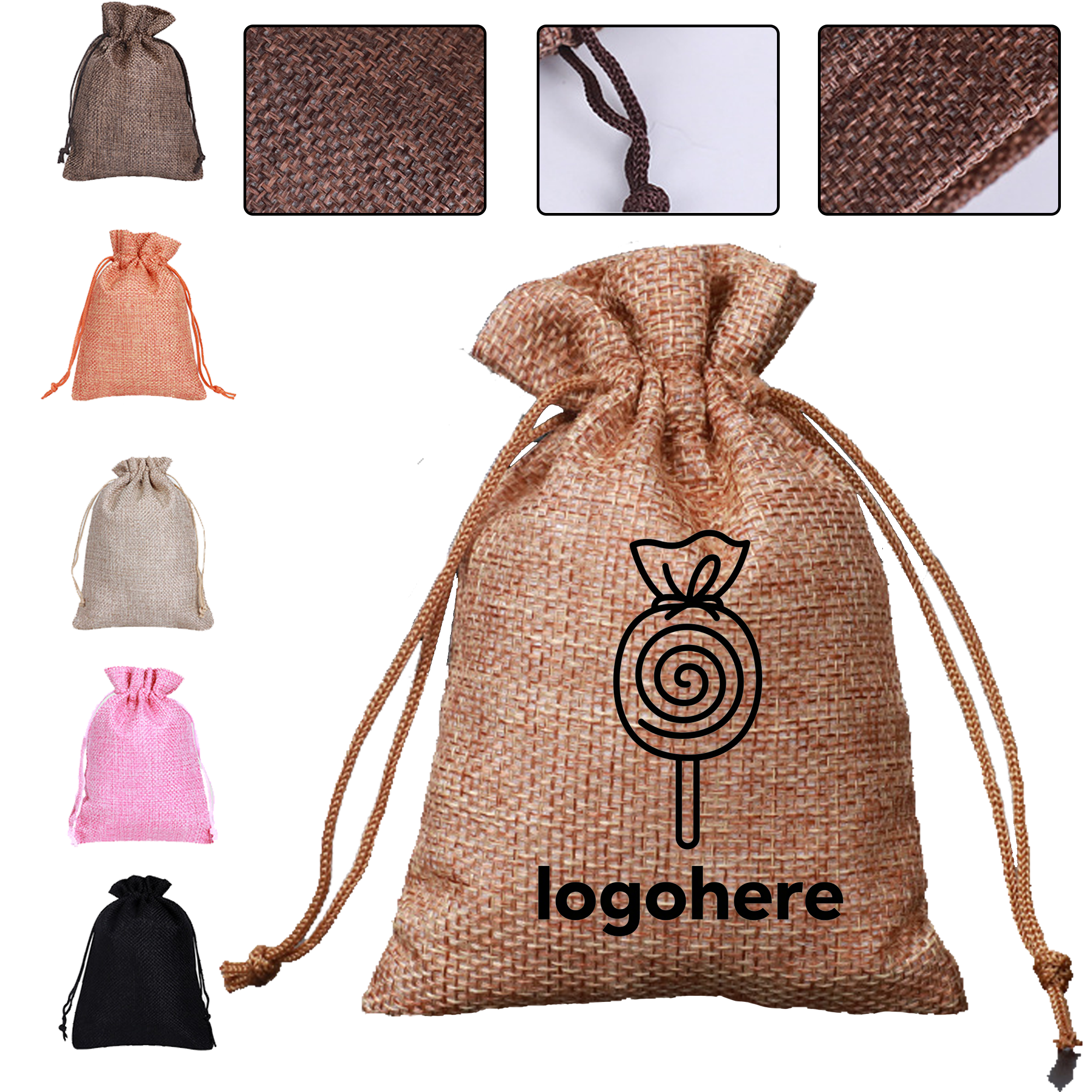 Reusable Linen Style Gift Pouche 10