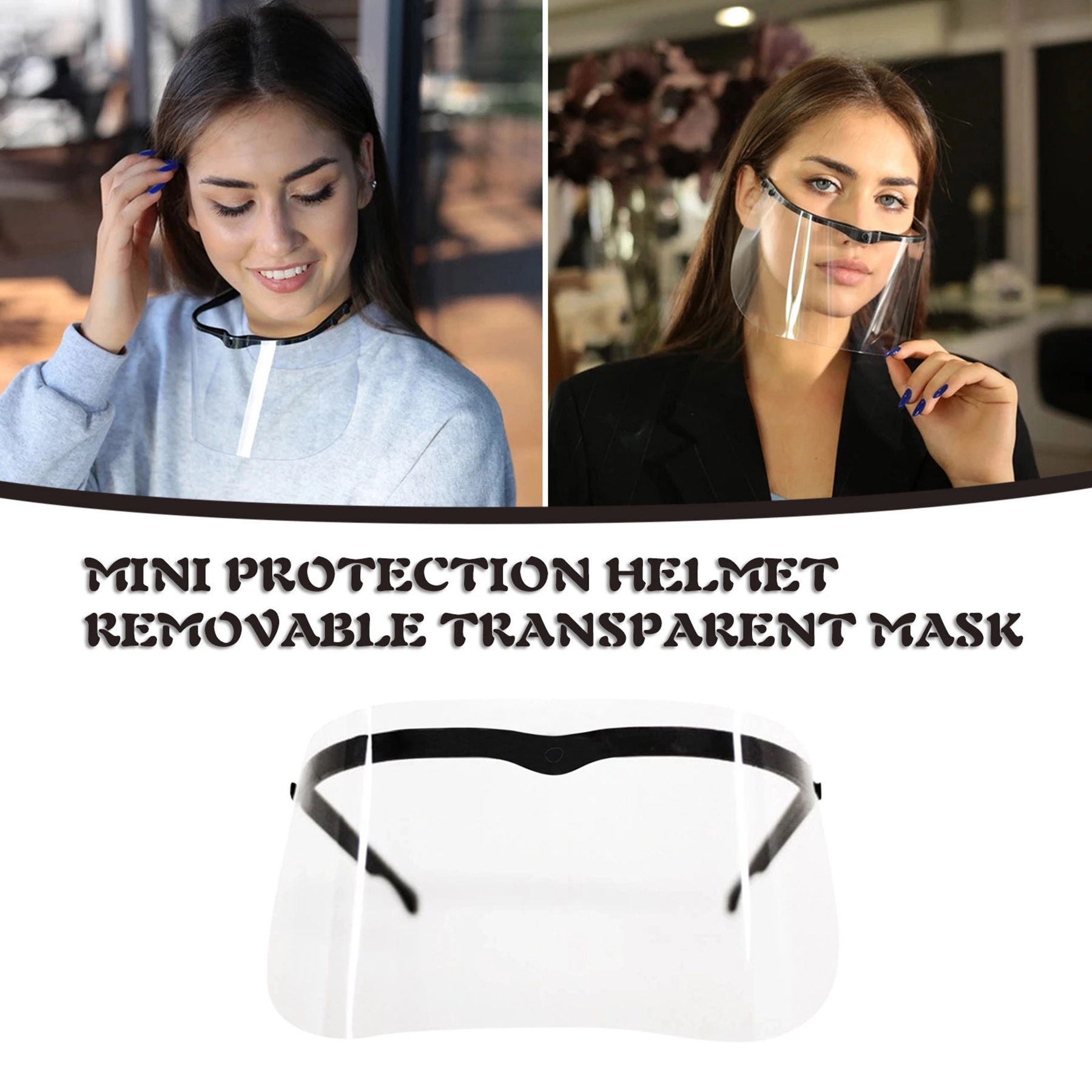 Reusable Plastic Clear Face Mask Transparent Anti-Fog 2