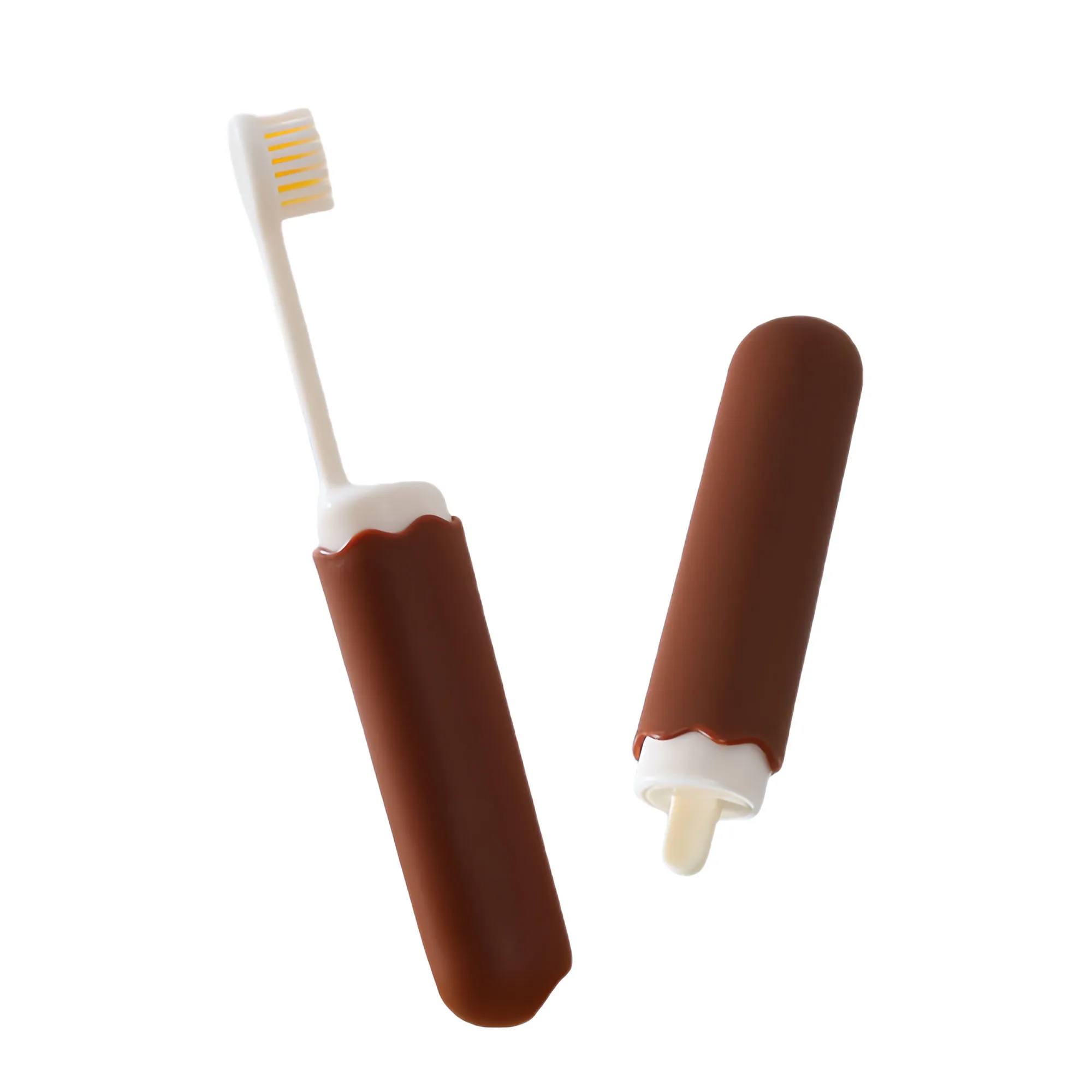 Compact Soft Bristle Ice Cream Folding Toothbrush 2