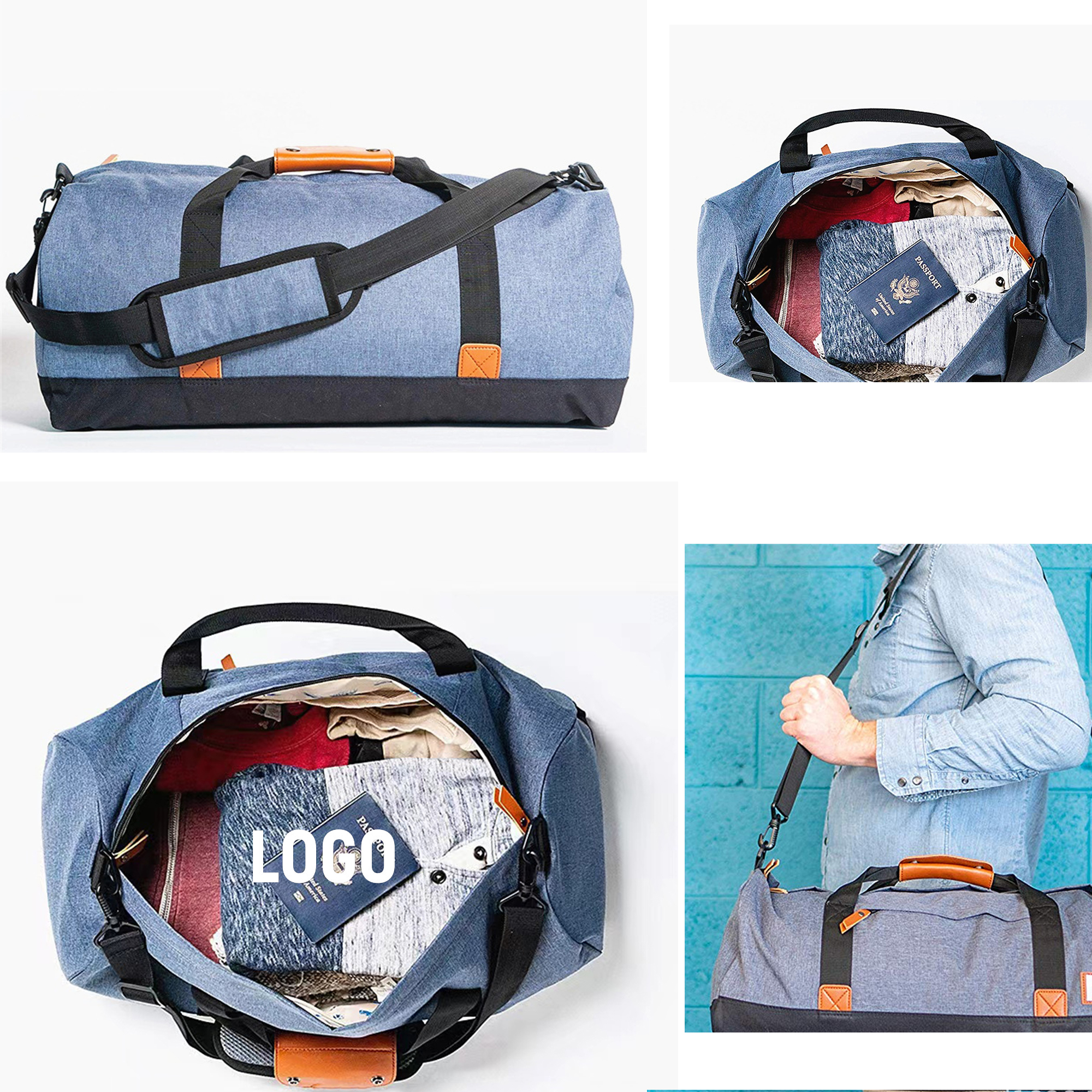 Basics Large Nylon Duffel Bag 3