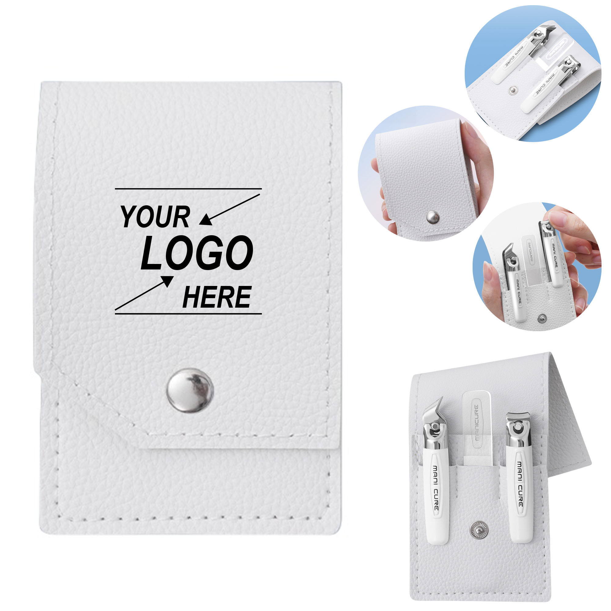 3-Piece Nail Clipper Set with PU Leather Case 1