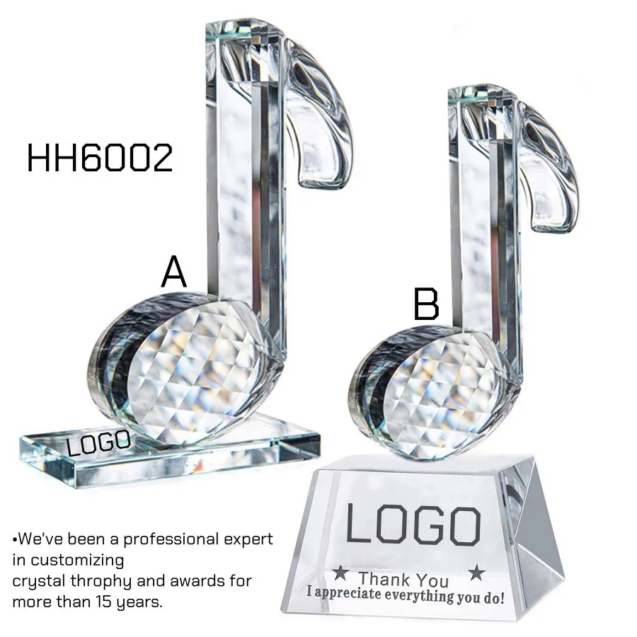 Crystal Music Trophy Award Eighth Note Figurines 6