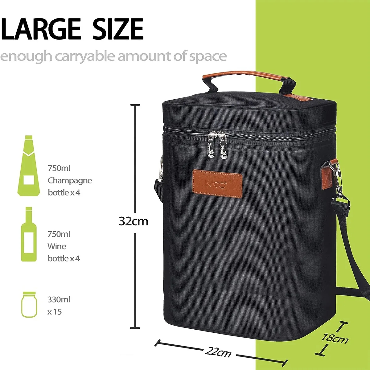 Wine Insulated Tote Bag for 4 Bottles Cooler Carrying Case 7
