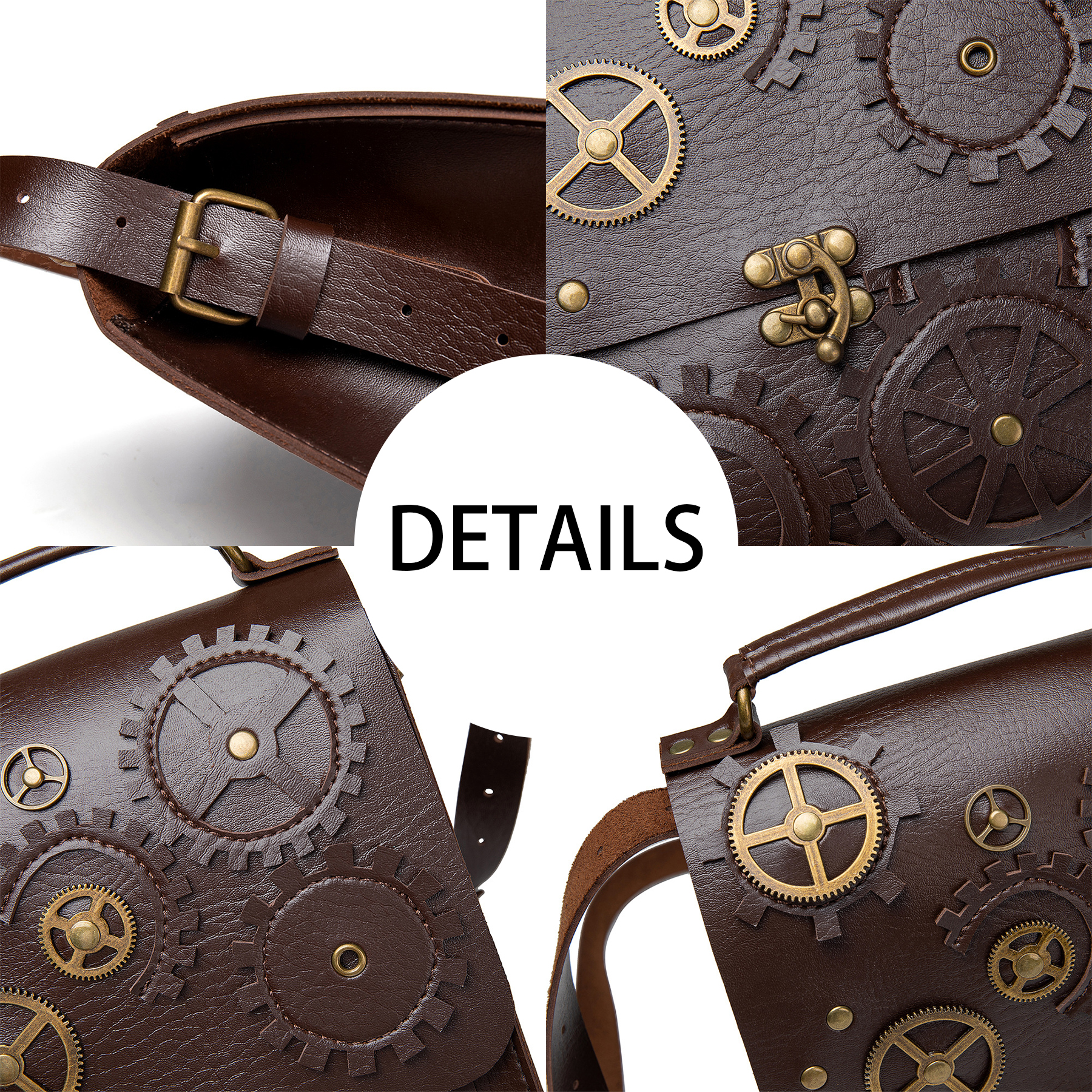 PU Steampunk women's cross-body bag 2