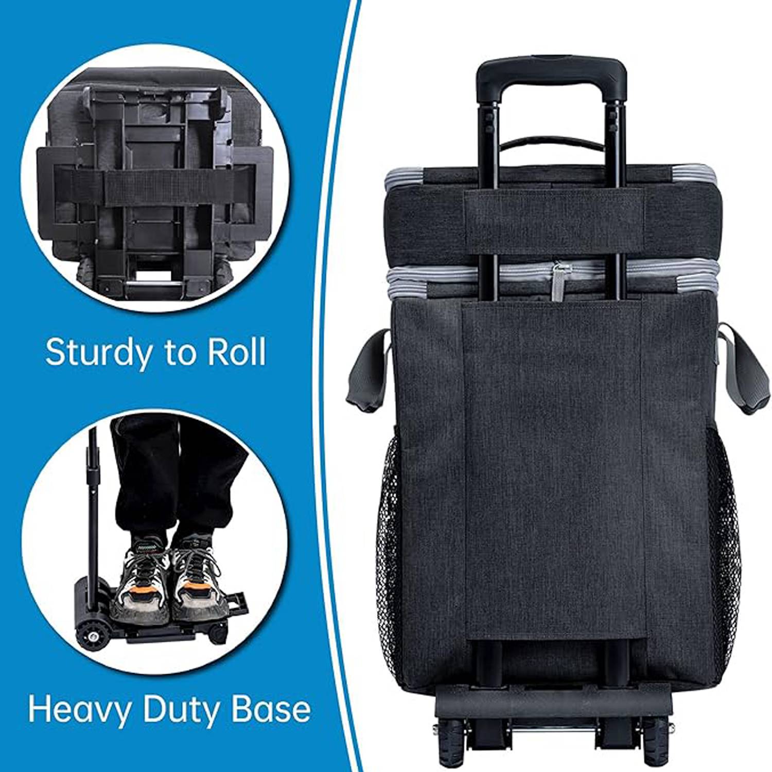 34L Insulated Leakproof Foldable Rolling Cooler Bag 4