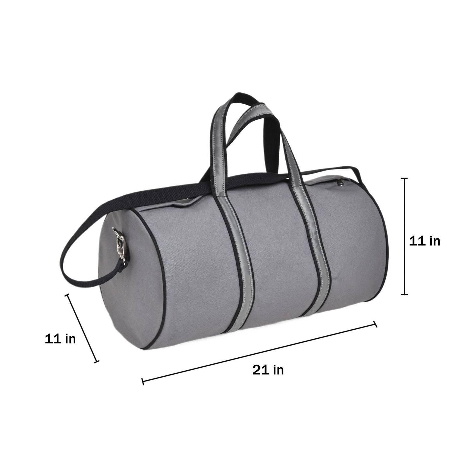 Lightweight Round-Shaped Canvas Gym Travel Bag w/ Strap 4