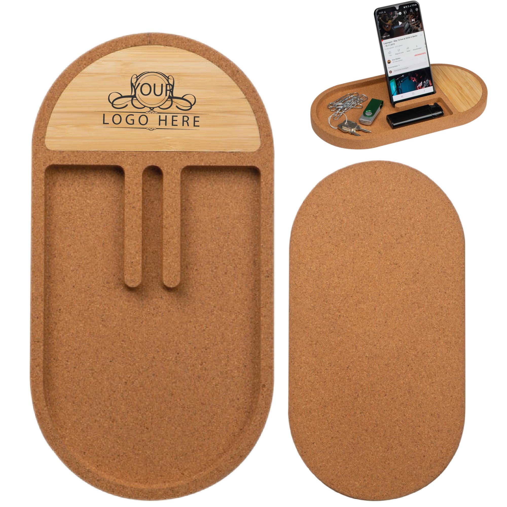 Cork Wireless Charging Pad Desktop Organizer 1