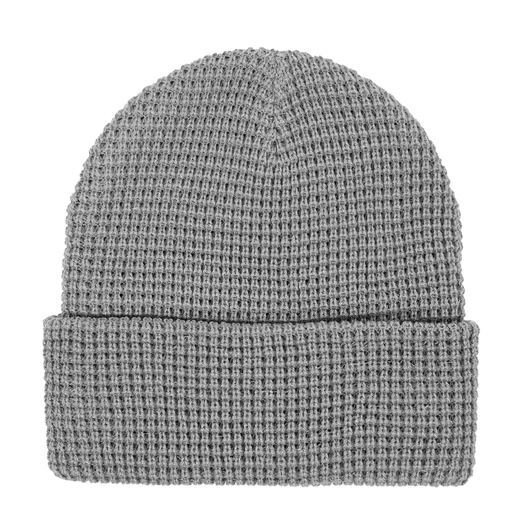 Shiny Waffle Knit Cuffed Beanie (Unisex) 2