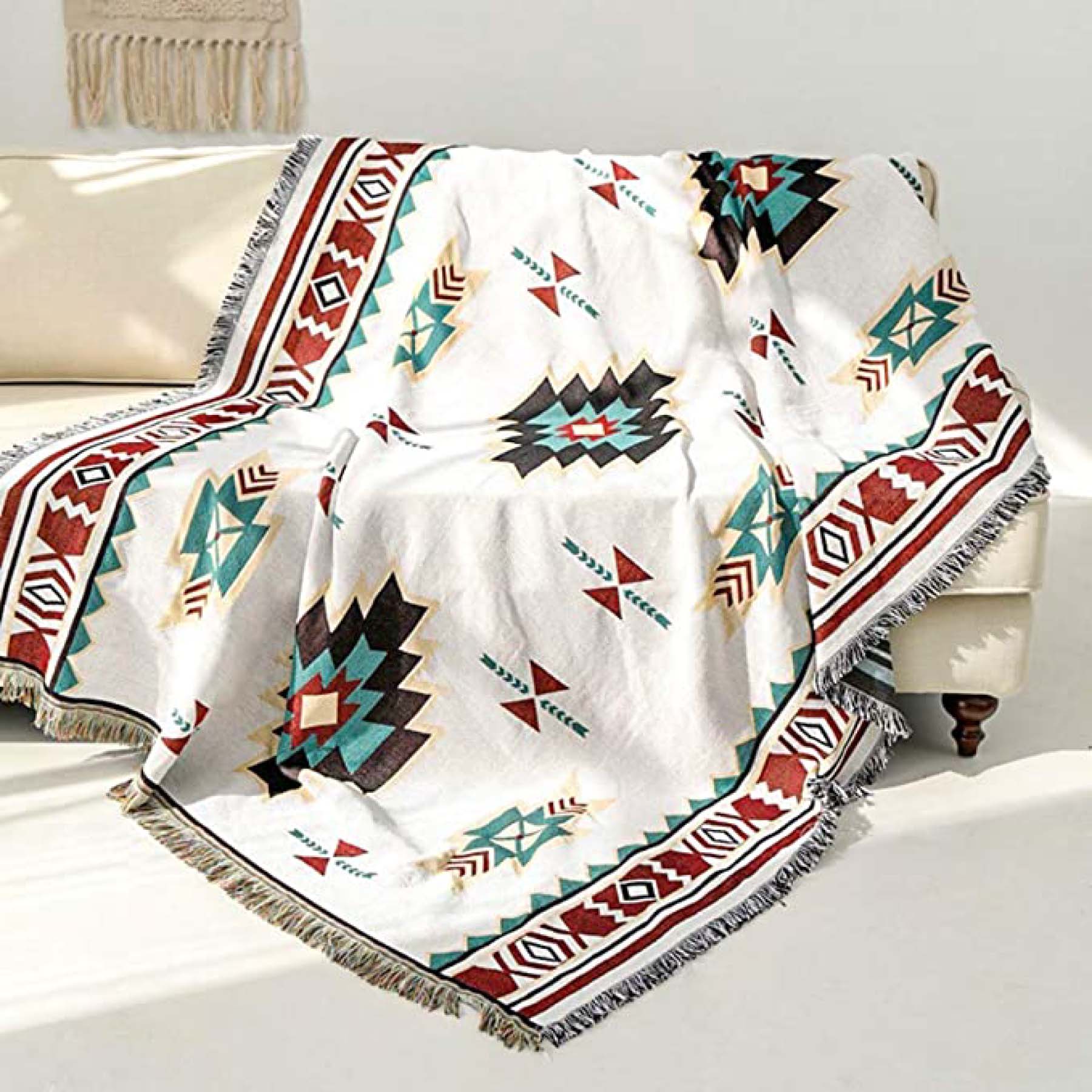 Custom Woven Tapestry Throw Blanket with Fringe (50"x60") 2