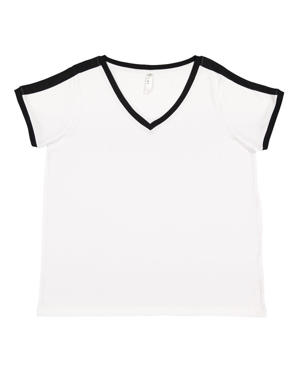 Women's Curvy Retro Ringer Premium Jersey V-Neck Tee - 3832 20