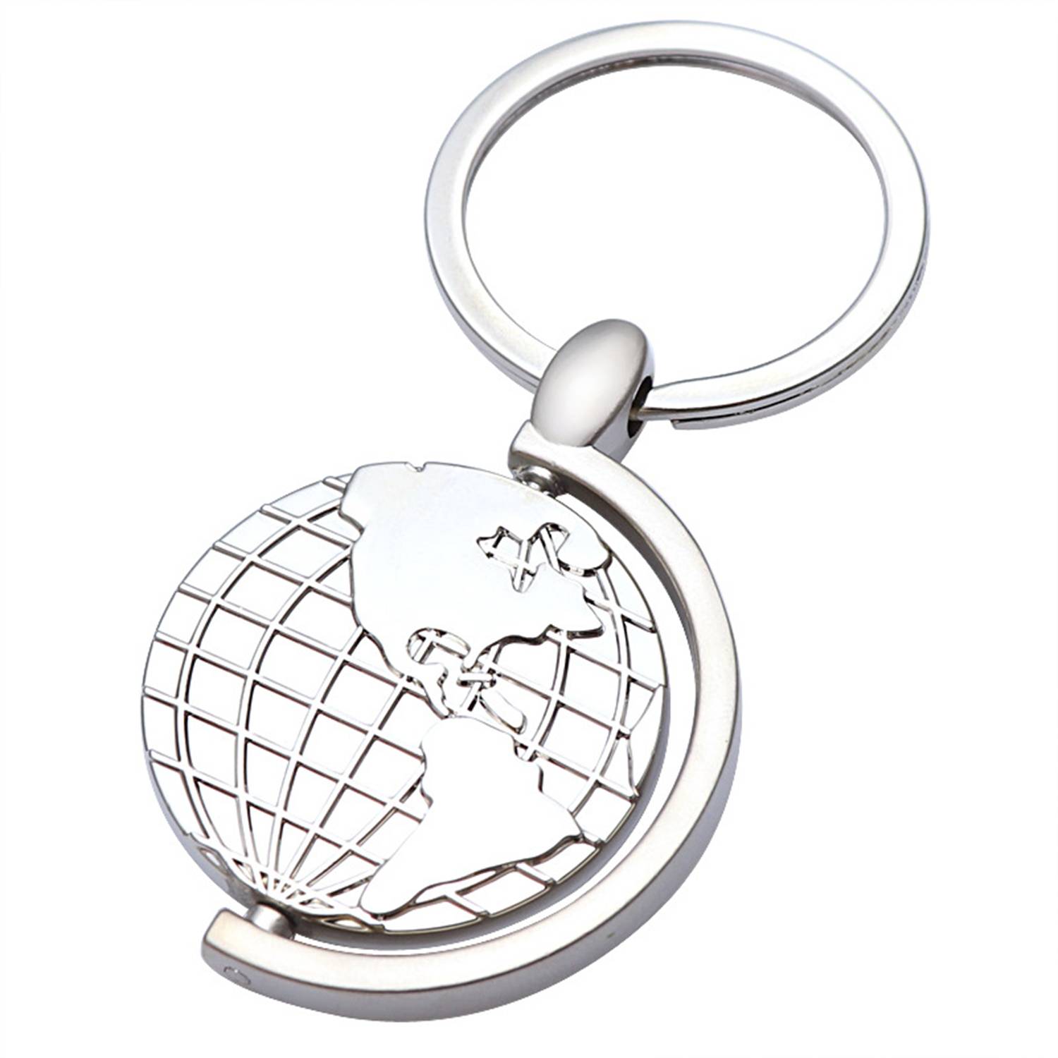 Mini Rotating Globe Metal Keychain 2