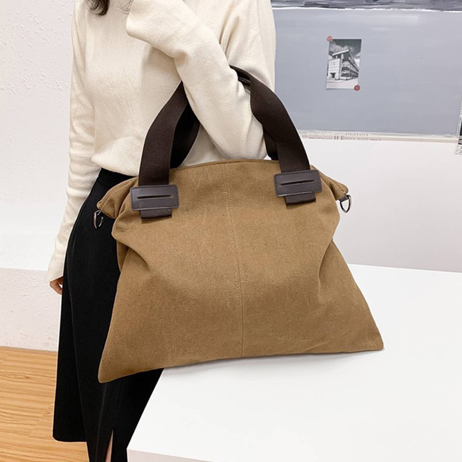Canvas Women's Vintage Shoulder Crossbody Tote Bag 6
