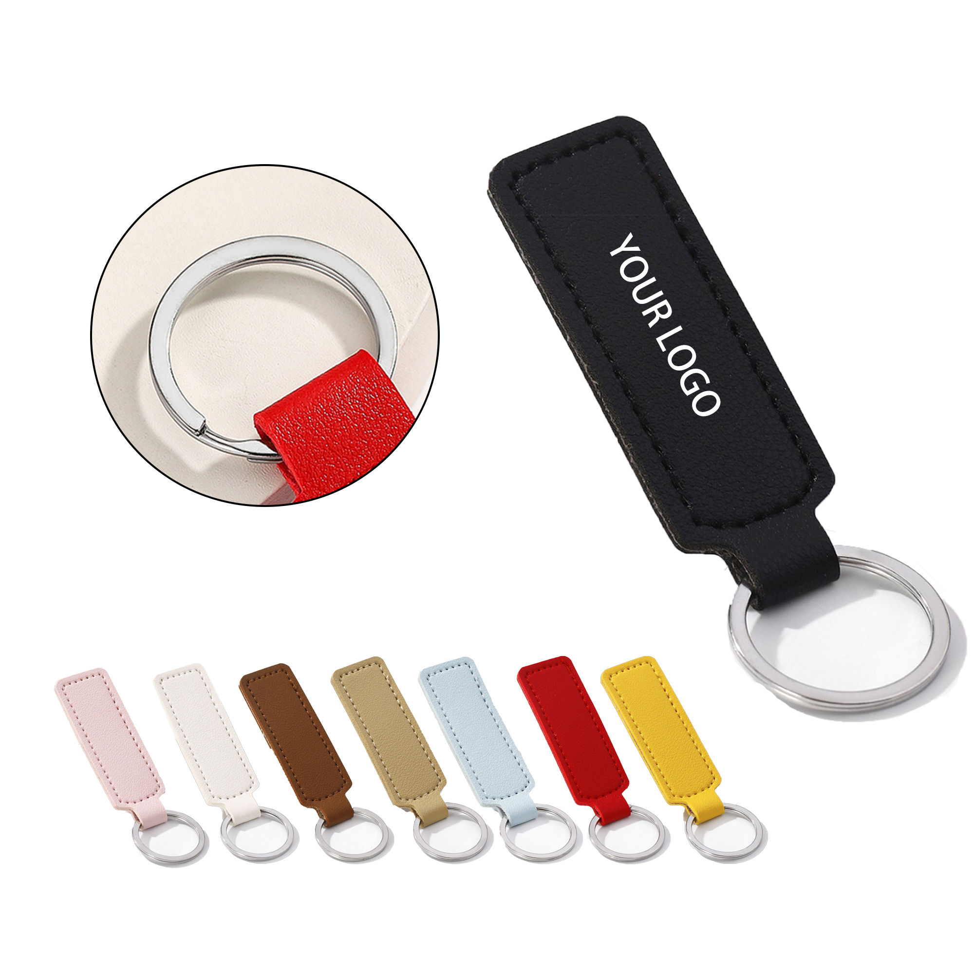 MOQ:50pcs PU Leather Keychain 1