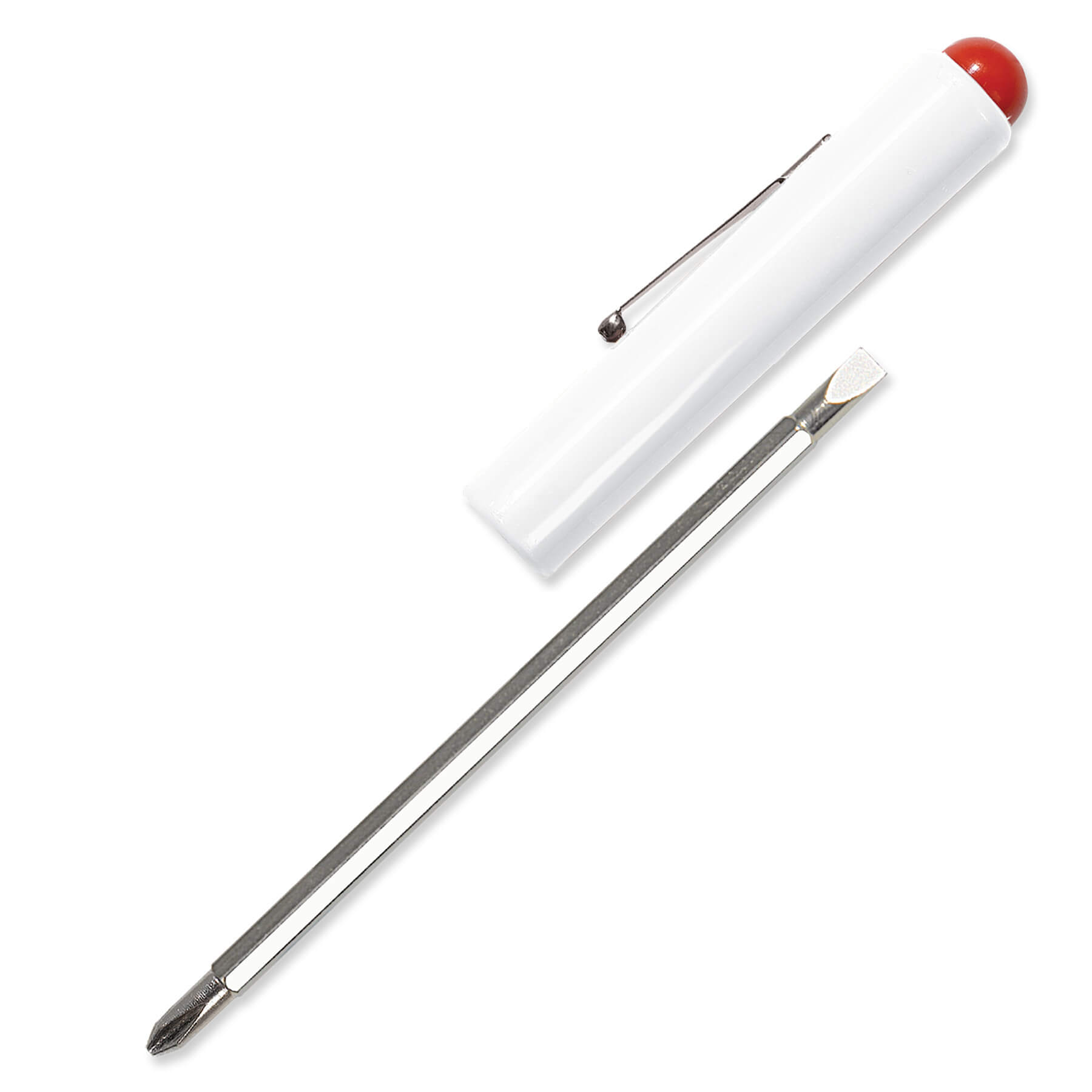Jumbo Pocket Screwdriver Reversible Flat Blade + Button 6