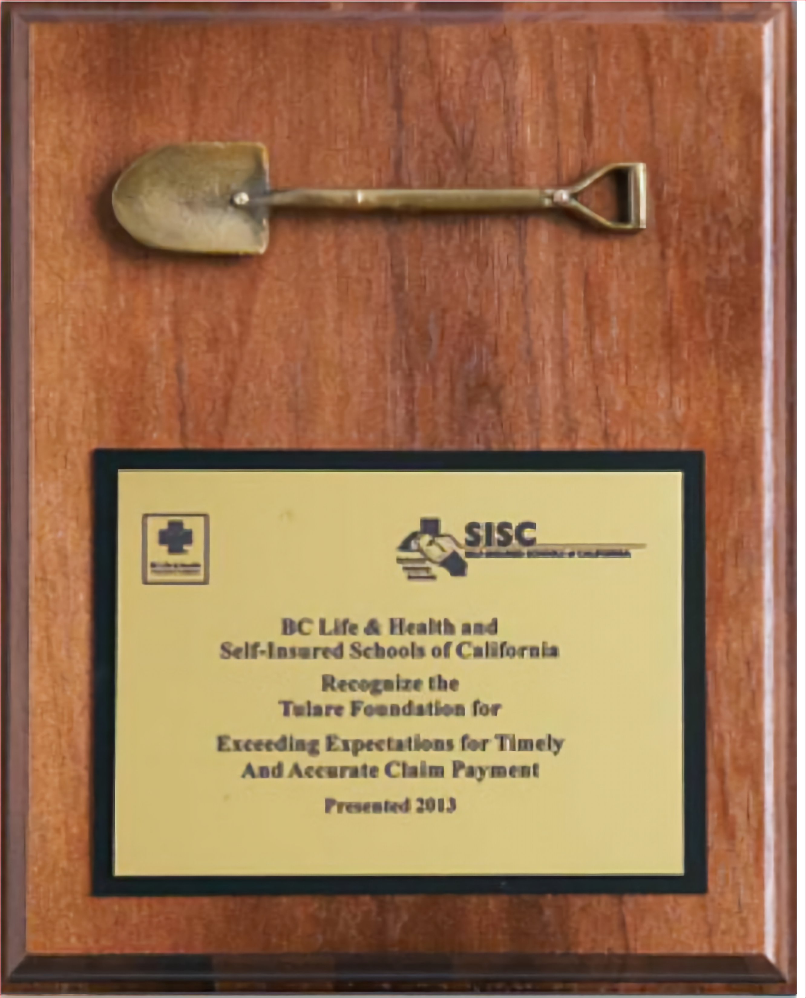 Walnut Wood Plaque w/ Shovel (8" X 10") 3