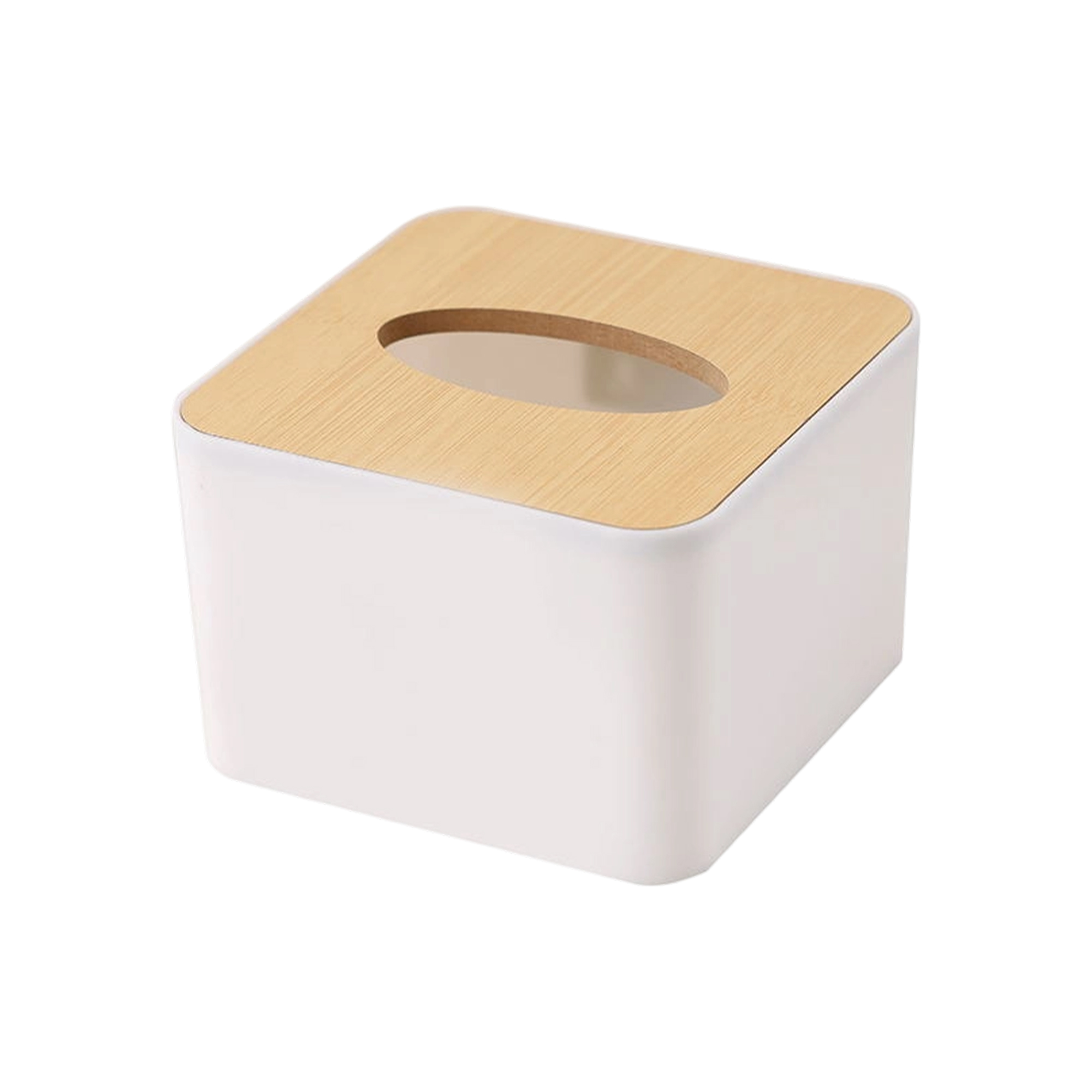 Rectangular Bamboo Tissue Box Cover With Removable Lid 4