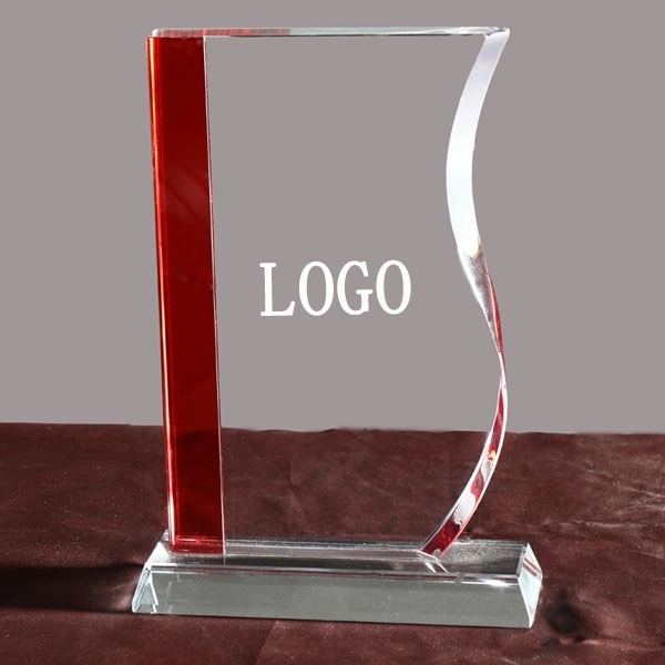 Red Line S shape Crystal Award Trophy 4