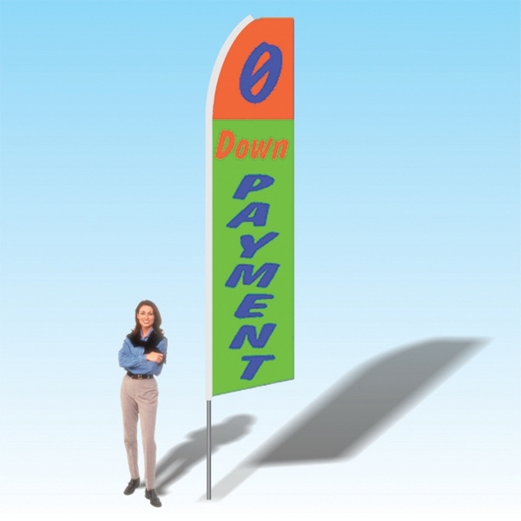 15FT 0 Down Payment Orange Green Advertising Banner Flag 2