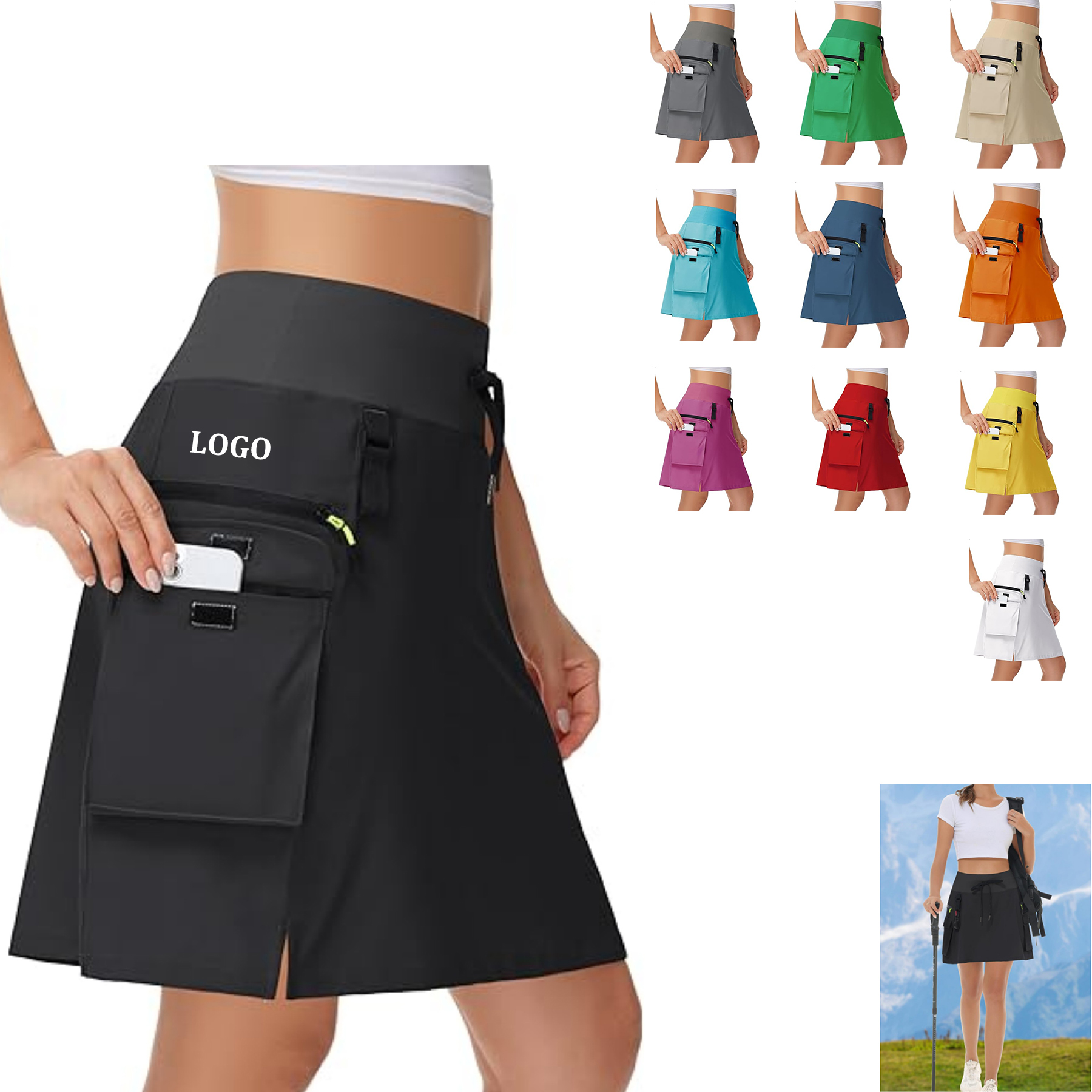 Women's Hiking Cargo Skorts Skirt 15