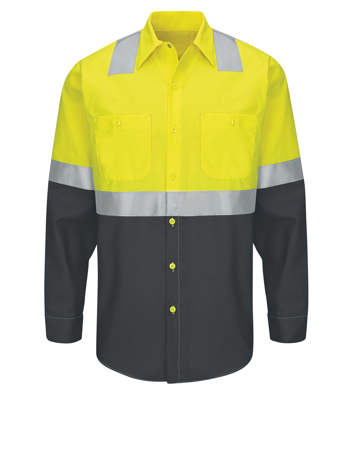 Red Kap Hi-Visibility - Men's Hi-Visibility Long Sleve Ripstop Work Shirt 3