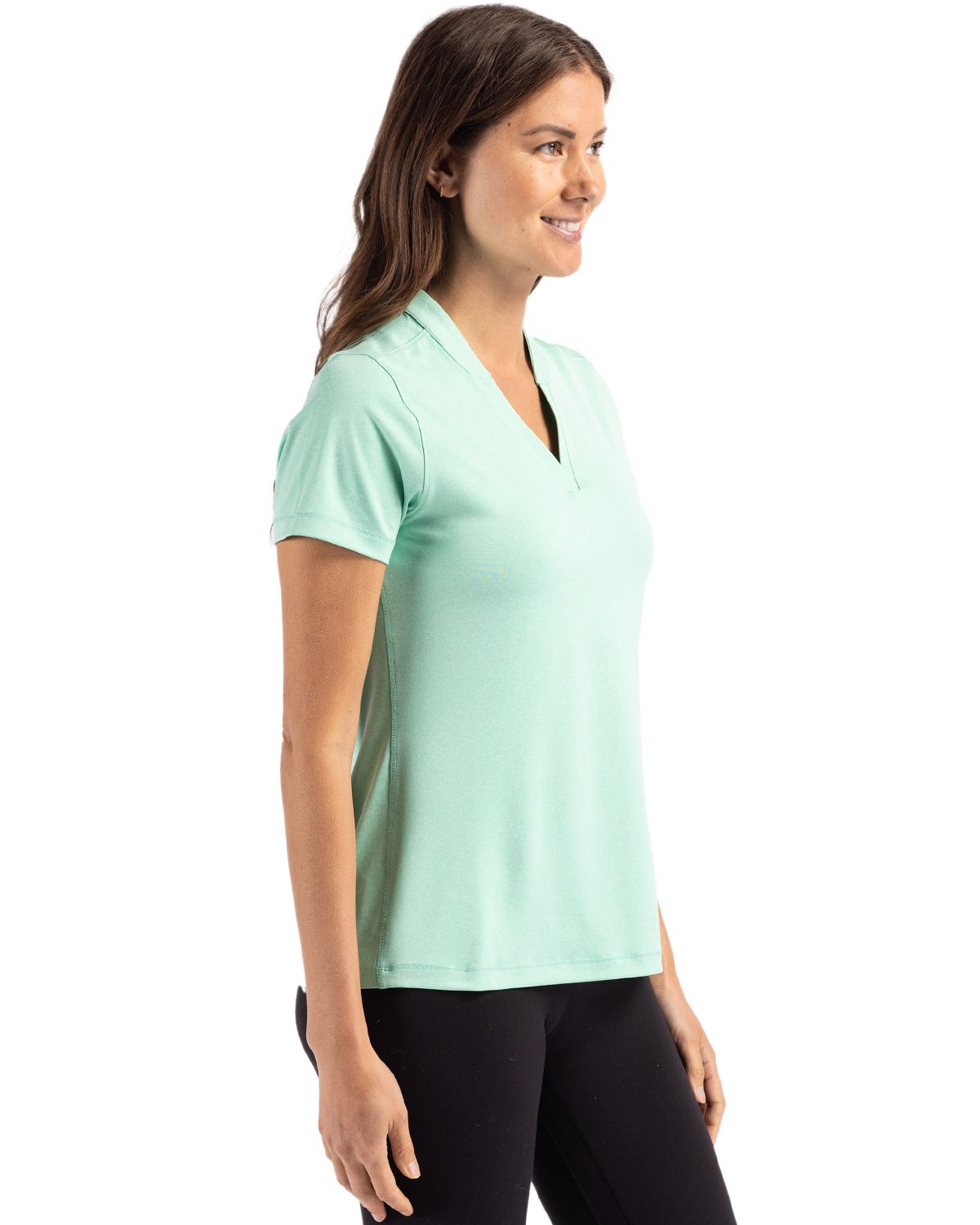 Cutter & Buck Forge Recycled Four-Way Stretch Heathered Womens Blade Top 13