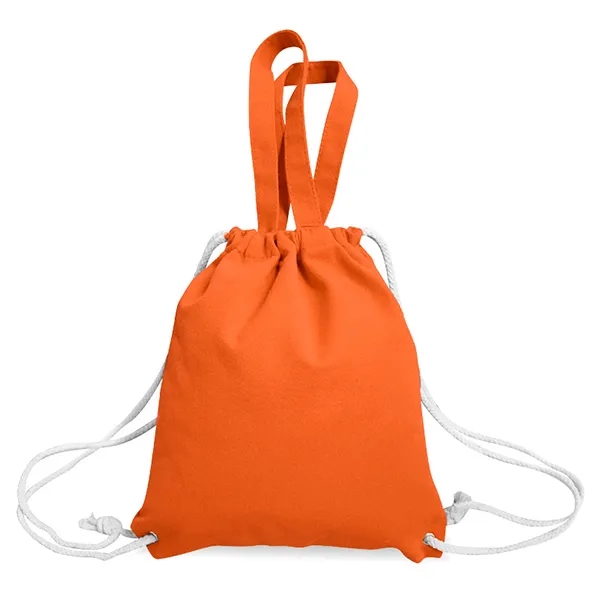 8oz. Recycled Cotton Drawstring Bag With Handle 7